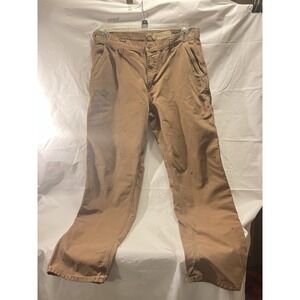 Carhartt Pants Men's Size 36x34 Dungaree Fit 383-51 Canvas Carpenter Beige Brown